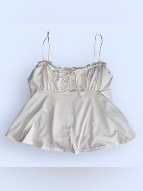 Gaze Satin-Trim Lace Chemise Camisole